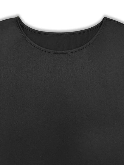 Casual Solid Color Top and Drawstring Shorts Two-Piece Set