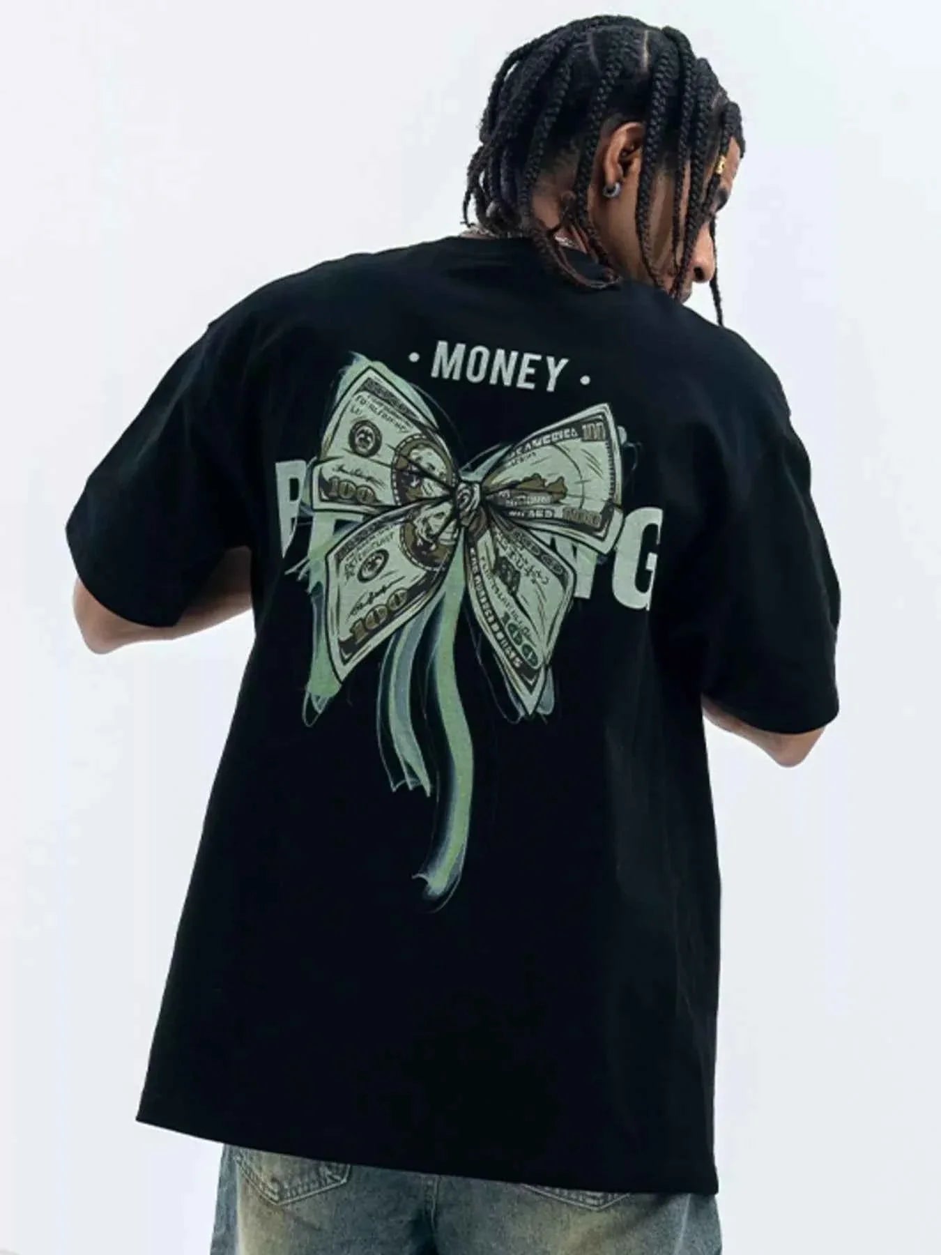 Men's Bow Graphic Oversized T-Shirt