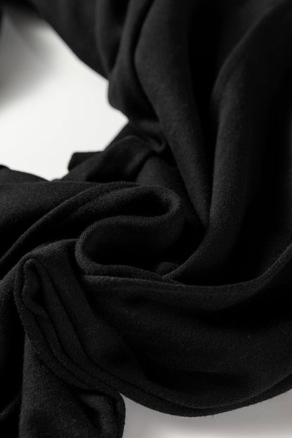 Black Seamed Drawstring High Waist Wide Leg Sweatpants