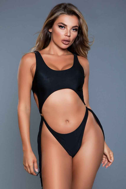 Cut-Out One Piece Swimsuit : With Side Rings