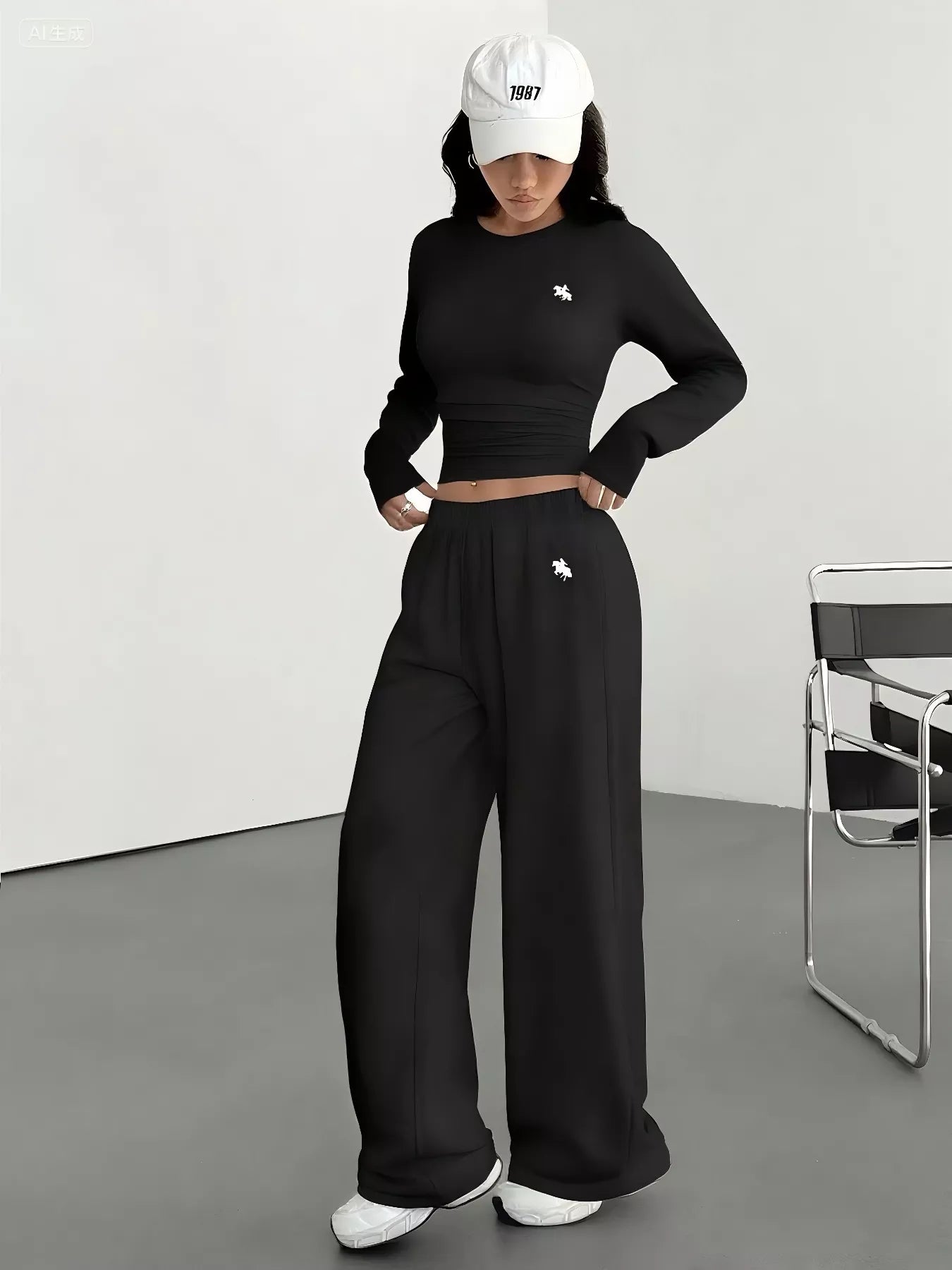 Long Sleeve Top and Wide Leg Pants Set