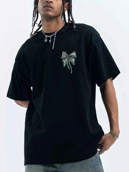 Men's Bow Graphic Oversized T-Shirt