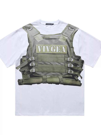 Men's Tactical Vest Print T-Shirt