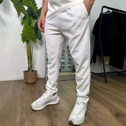 European And American Slim Fit Round Neck Pullover Short Sleeve Trousers Two-piece Set