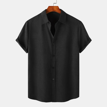 Men's Plus Size Short Sleeve Button-Up Casual Shirt