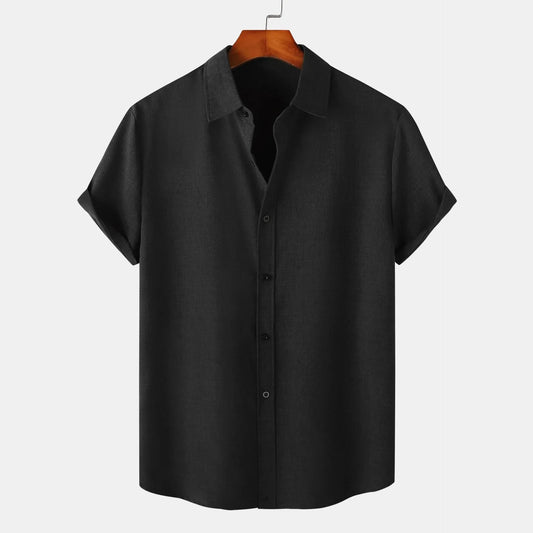 Men's Plus Size Short Sleeve Button-Up Casual Shirt