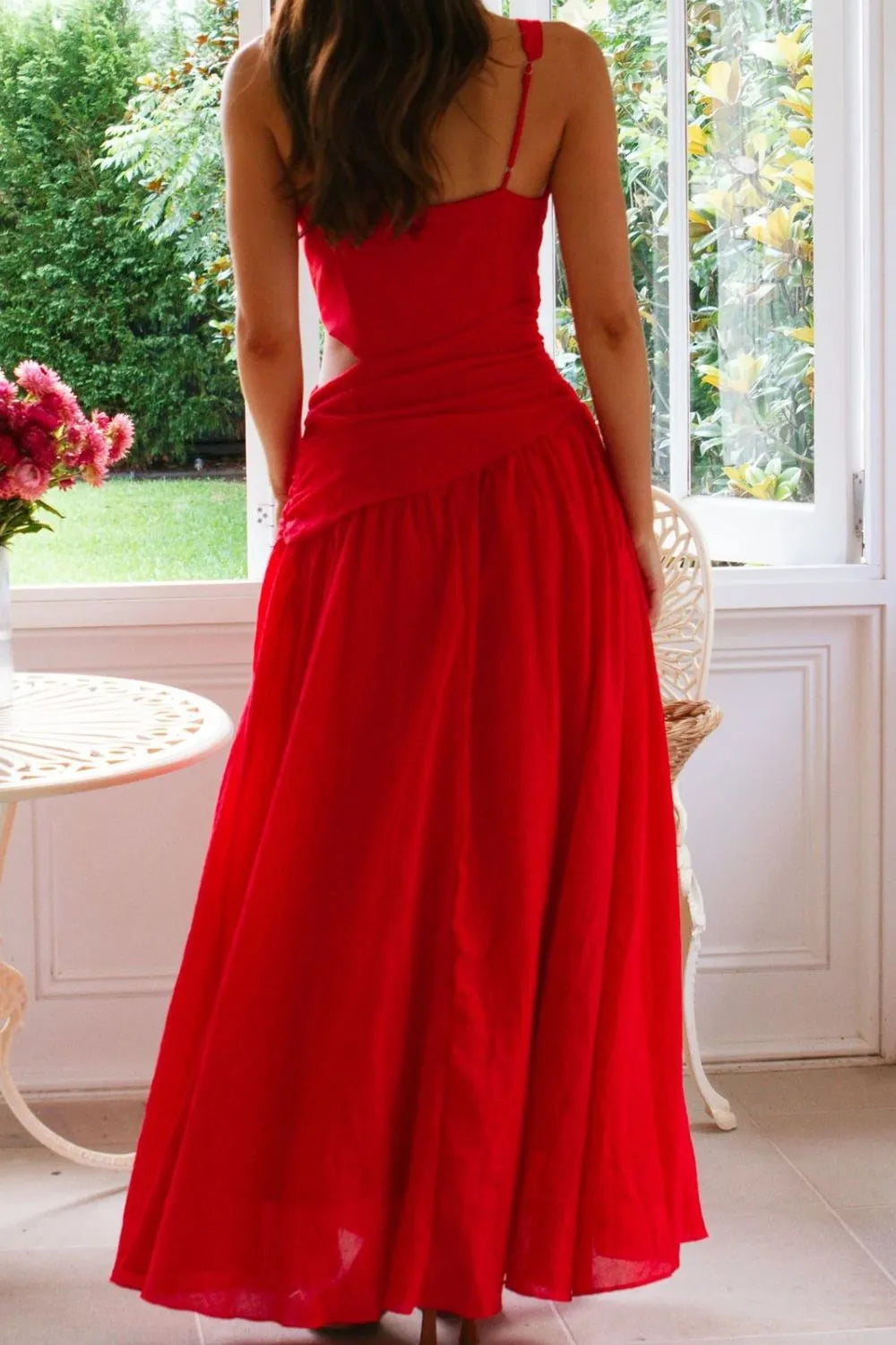 日落低語鏤空長裙