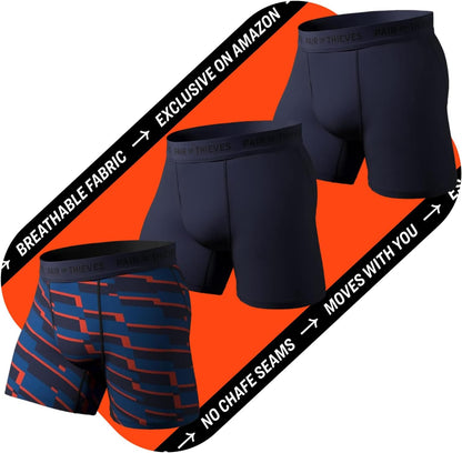 Calzoncillos bóxer Thieves Super Fit para hombre: suaves, transpirables, de secado rápido y elásticos en 4 direcciones (paquete de 2 y 3)