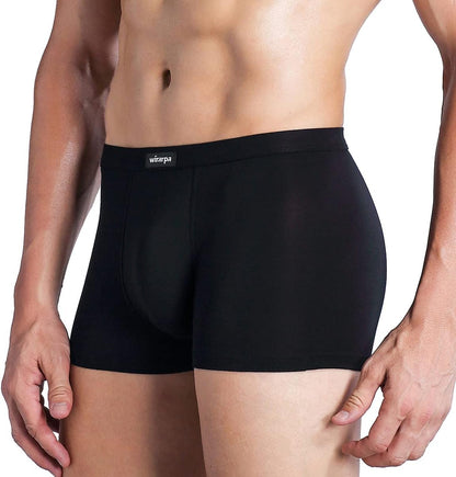 wirarpa 男士透氣莫代爾超細纖維平角內褲，包邊設計，多條裝