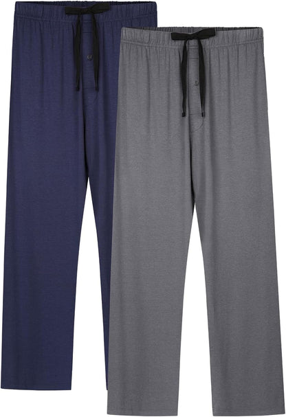 Pantalones de pijama BAMBOO COOL para hombre, suaves y cómodos, con bolsillos, paquete de 2