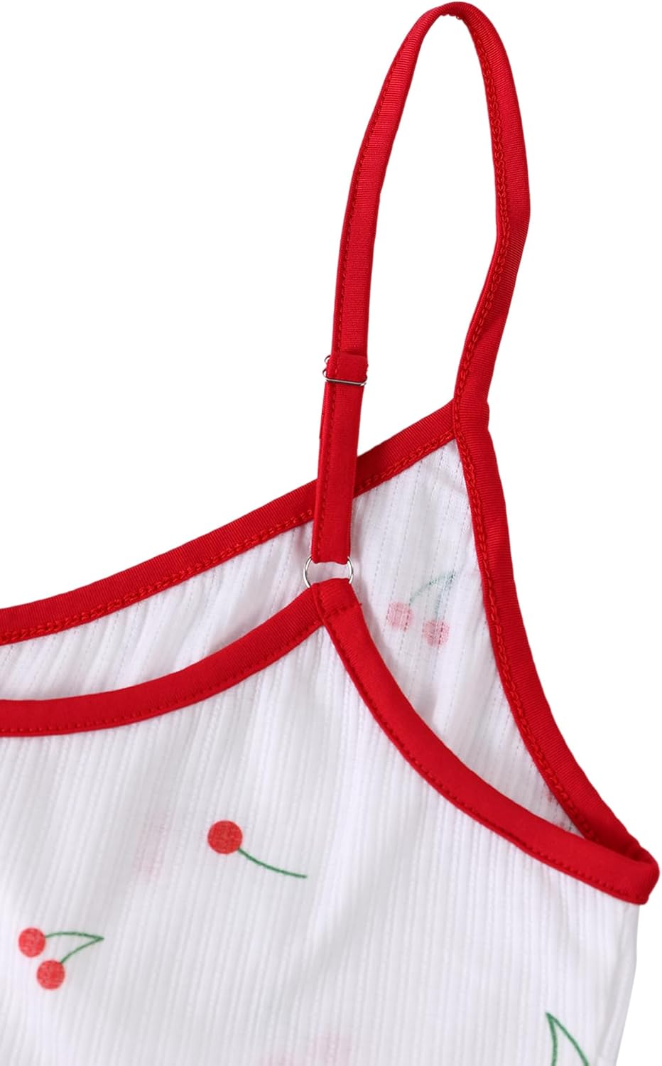 Hilinker 女士印花羅紋睡衣套裝，露臍吊帶背心和短褲，可愛睡衣套裝