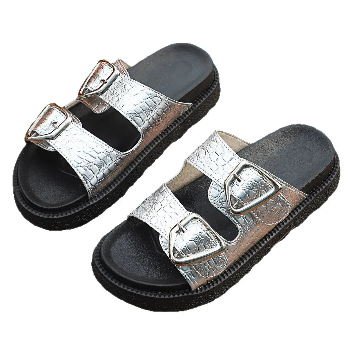 Double Buckle Platform women Sandals