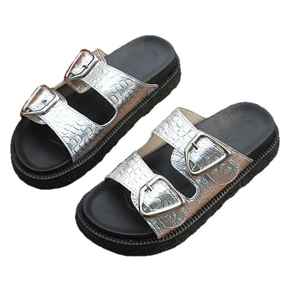 Double Buckle Platform women Sandals