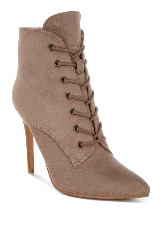 Nesta Stiletto Heel Lace Up Boots