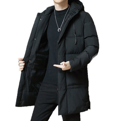 男士冬季休閒保暖連帽加大尺寸男士棉質服裝