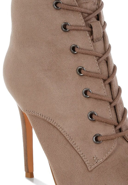 Nesta Stiletto Heel Lace Up Boots