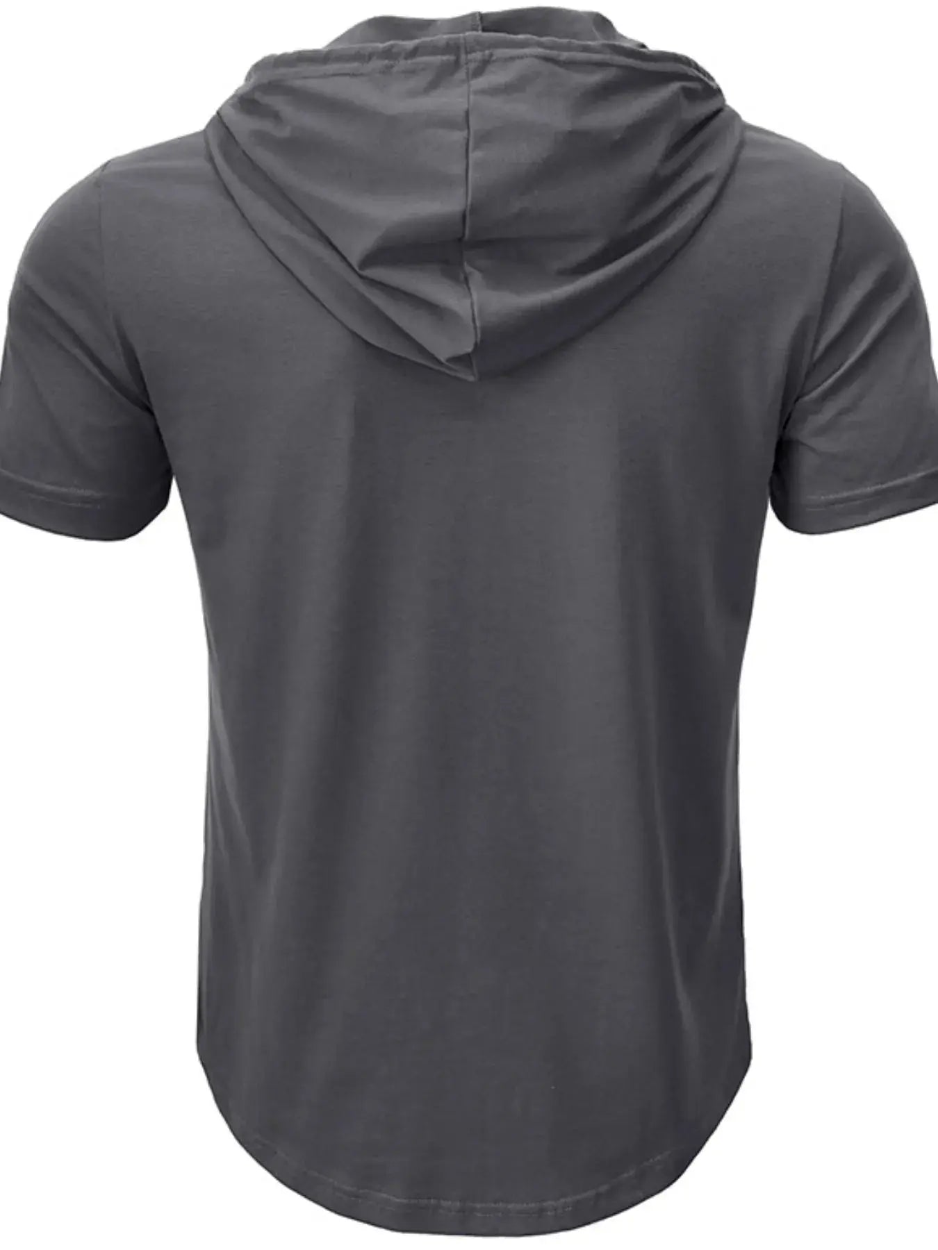 Men's Full Size Casual Hooded Henley T-Shirt Plus Size