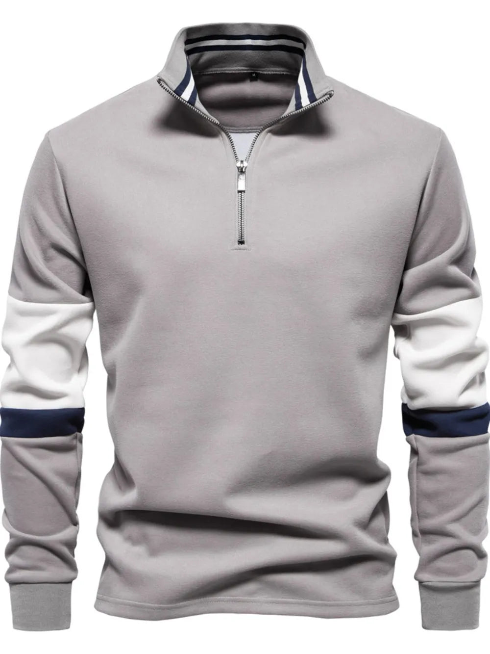 Men's Color Block Long Sleeve Polo
