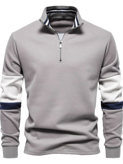 Men's Color Block Long Sleeve Polo