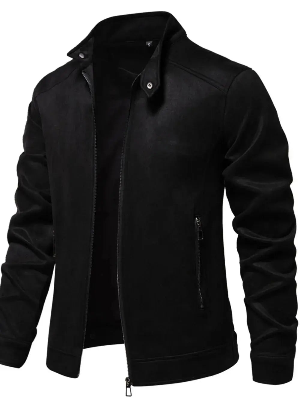 Men's Zip Up Long Sleeve Biker Jacket