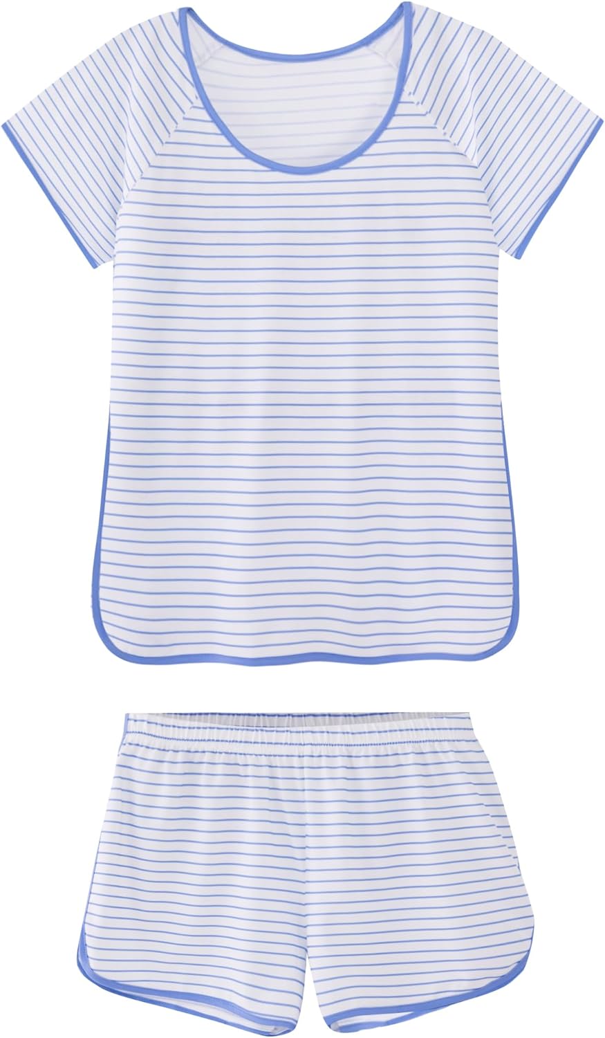 Hilinker 女士性感睡衣套裝，褶皺蕾絲吊帶背心和短褲，夏季可愛睡衣兩件套