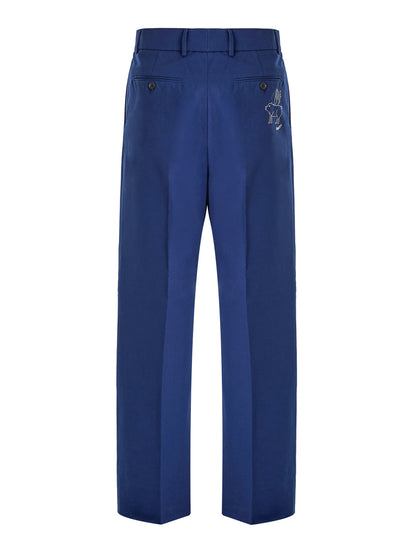 Gucci Blue Classic Cotton Pants