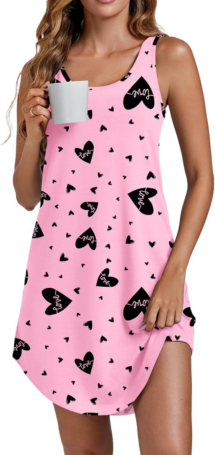 Camisón de tirantes Vrtige para mujer, sin mangas, con escote redondo y combinación completa