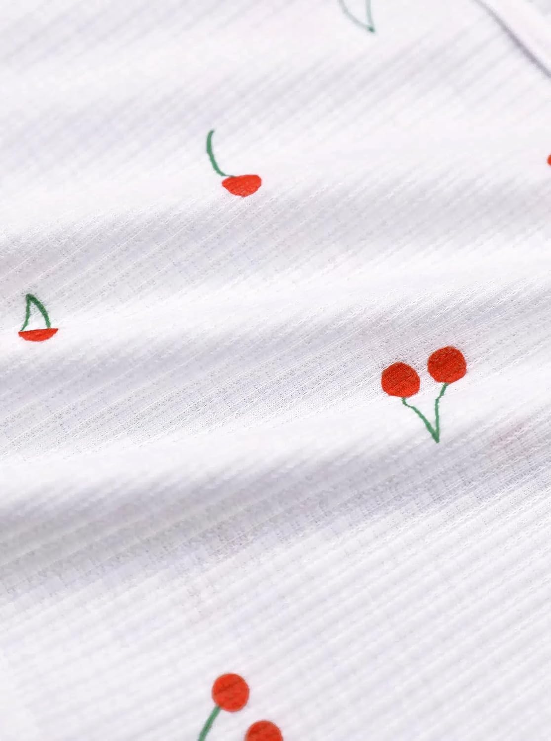 Hilinker 女士印花羅紋睡衣套裝，露臍吊帶背心和短褲，可愛睡衣套裝