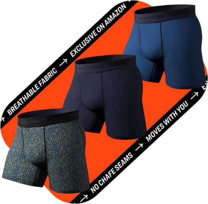 Calzoncillos bóxer Thieves Super Fit para hombre: suaves, transpirables, de secado rápido y elásticos en 4 direcciones (paquete de 2 y 3)