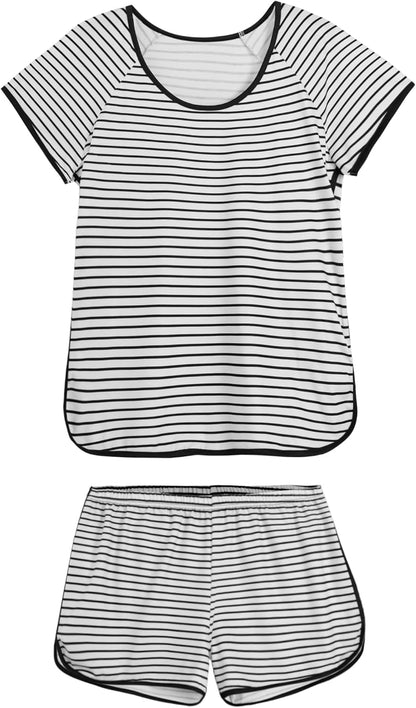 Hilinker 女士性感睡衣套裝，褶皺蕾絲吊帶背心和短褲，夏季可愛睡衣兩件套