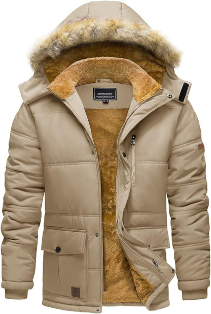 Chaqueta de invierno para hombre con capucha, impermeable, resistente al viento, gruesa, parka, abrigo de invierno