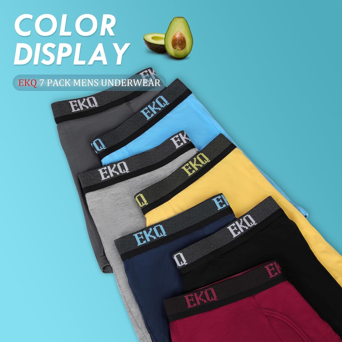 男士透氣平口內褲 7 條裝 竹纖維人造絲男士平角內褲 柔軟彈性男士內褲 前開襟