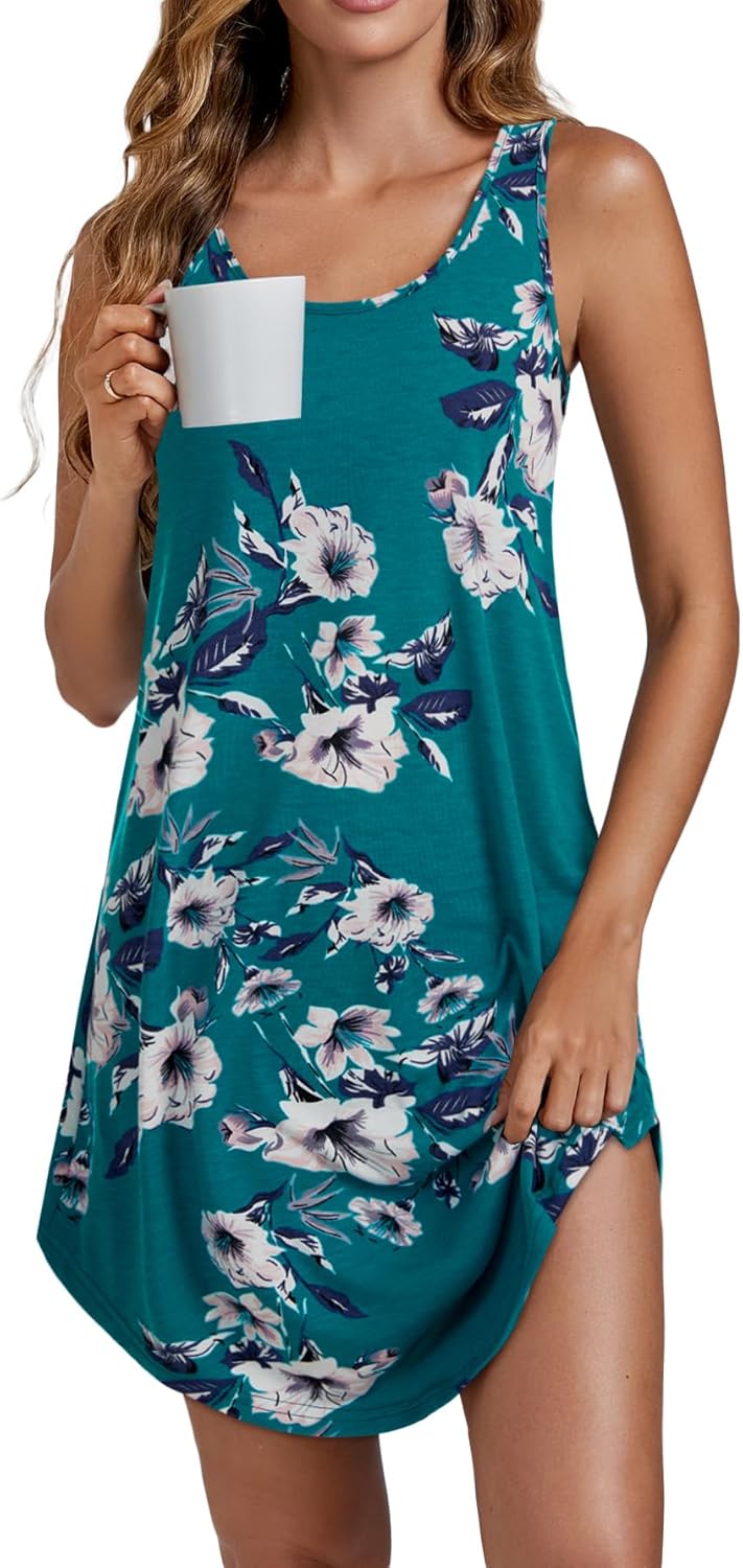 Camisón de tirantes Vrtige para mujer, sin mangas, con escote redondo y combinación completa