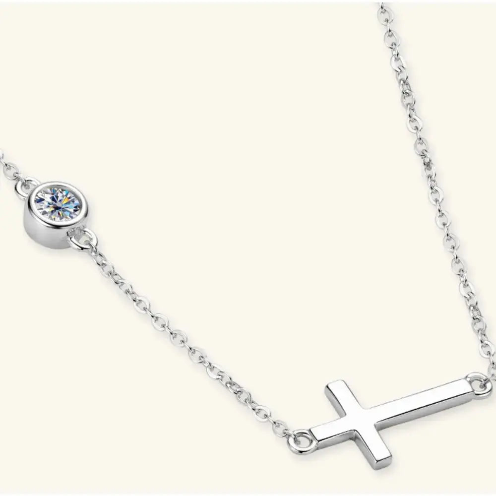 Cross 925 Sterling Silver Moissanite Necklace