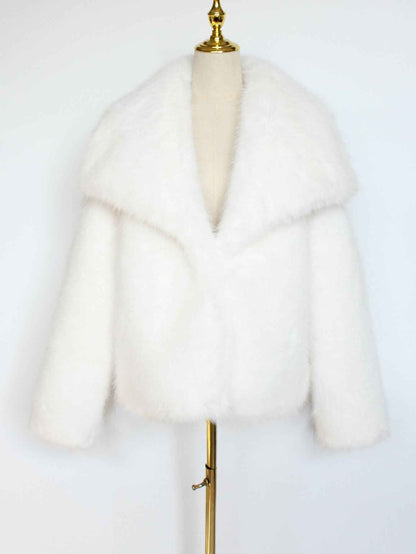 Imitation fur coat top women's short woolen coat made of synthetic fur