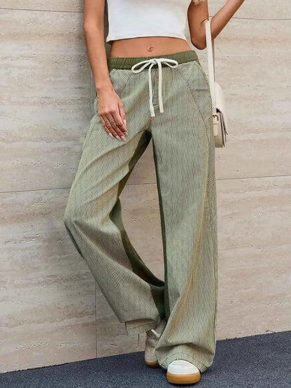 Striped Wide Leg Jeans