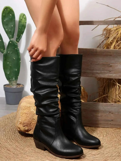 Block Leather Heel Western: High Quality Boots