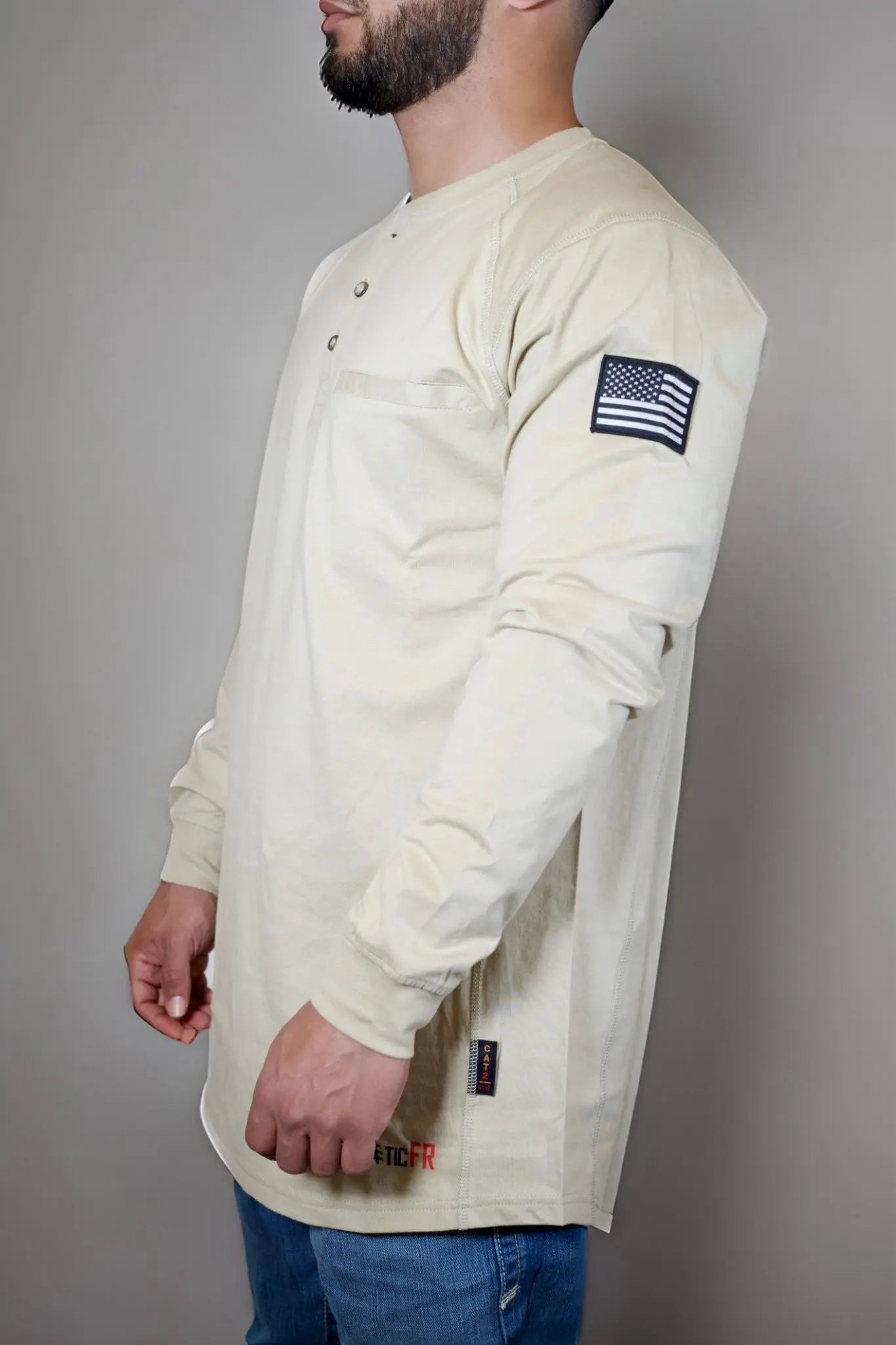 Camisa Henley FR de 3 botones - Color tostado