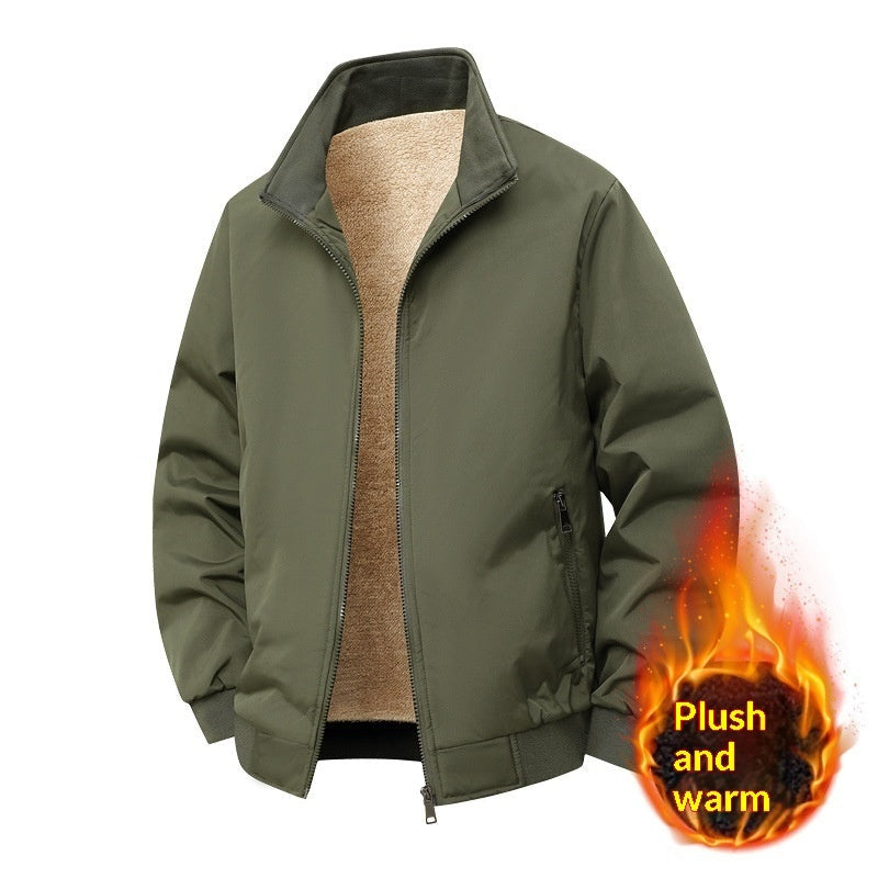 Chaqueta gruesa, cálida y holgada con cuello alto y forro polar