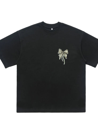 Men's Bow Graphic Oversized T-Shirt