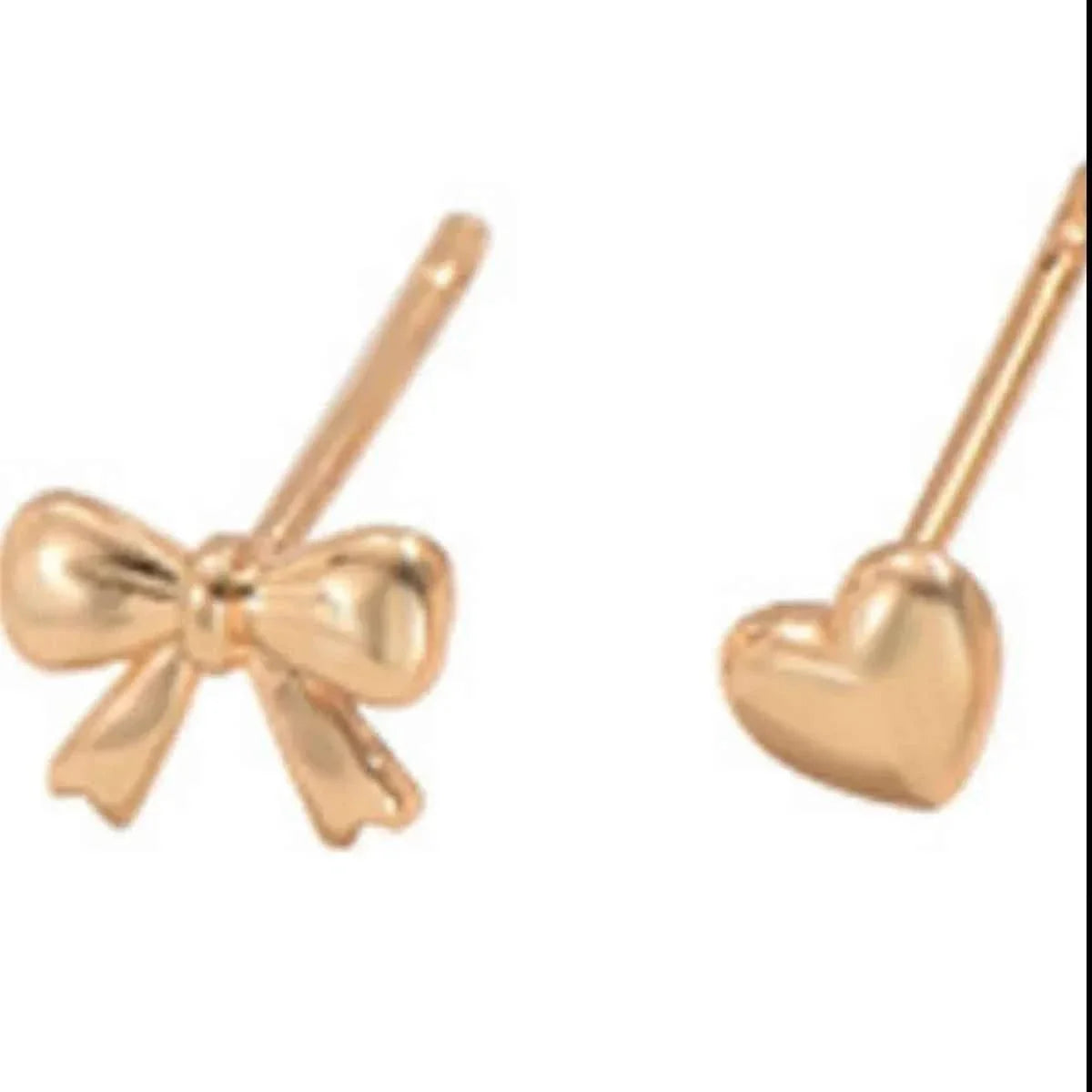 6 Piece Bow Heart Stud Earrings Set