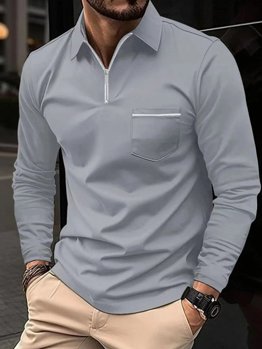 Miami Men's Long Sleeve Polo Plus Size