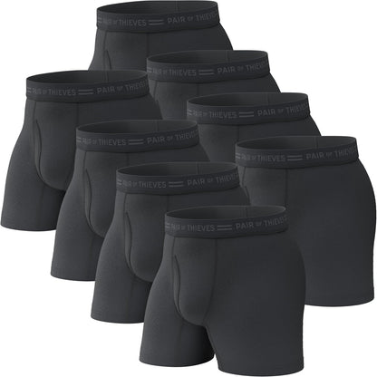 Pair of Thieves 男士平角內褲 - 柔軟純棉男士平角內褲 - 8 條裝 無標籤男士內褲