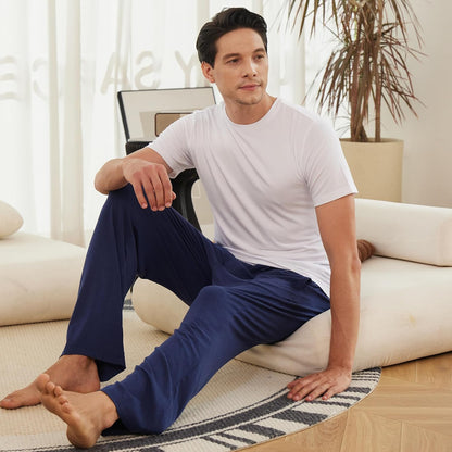Pantalones de pijama BAMBOO COOL para hombre, suaves y cómodos, con bolsillos, paquete de 2