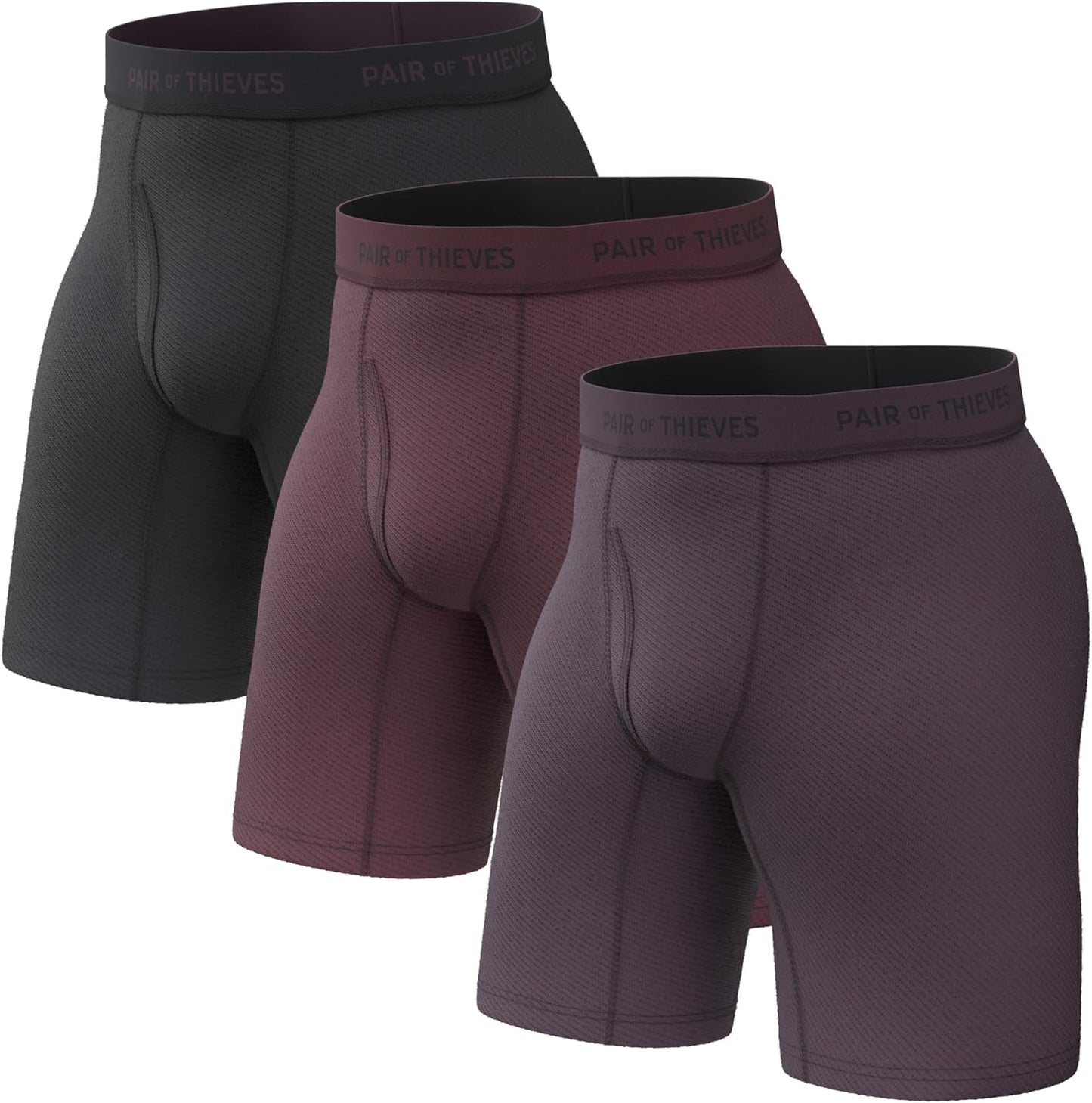 Thieves 男士長款平角內褲（多條裝）－柔軟透氣速乾，四向彈性－多條裝