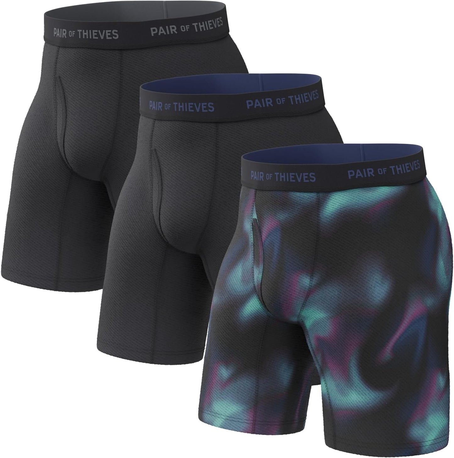 Thieves 男士長款平角內褲（多條裝）－柔軟透氣速乾，四向彈性－多條裝