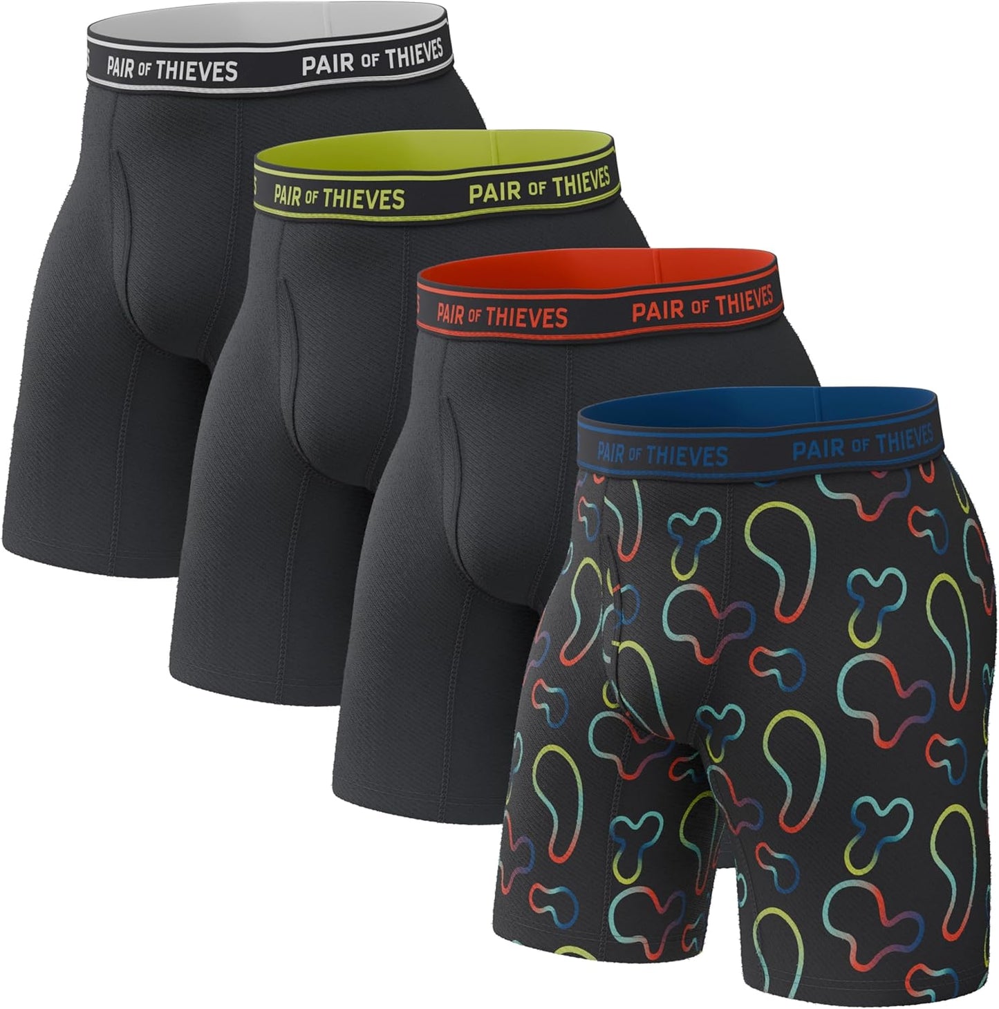 Thieves 男士長款平角內褲（多條裝）－柔軟透氣速乾，四向彈性－多條裝