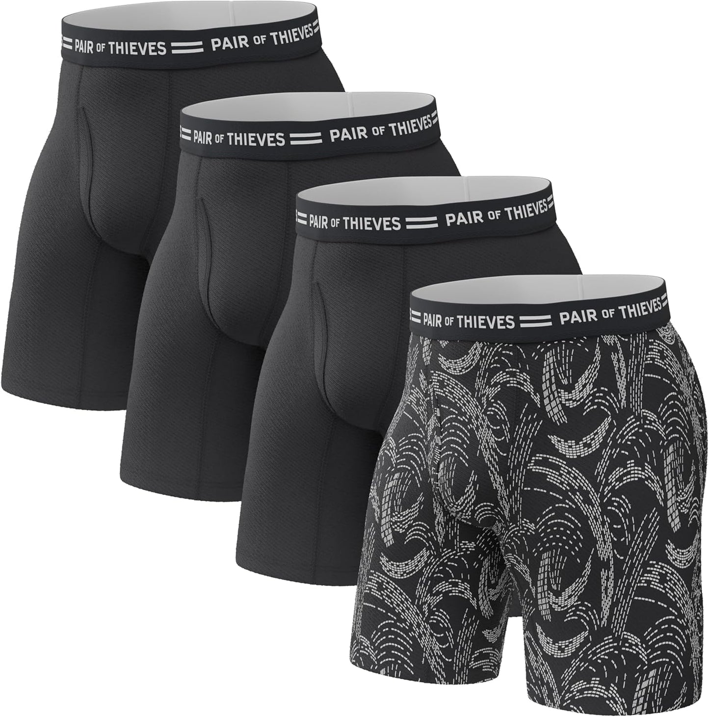 Thieves 男士長款平角內褲（多條裝）－柔軟透氣速乾，四向彈性－多條裝