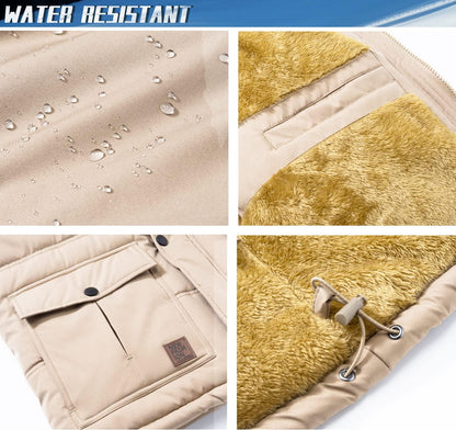 Chaqueta de invierno para hombre con capucha, impermeable, resistente al viento, gruesa, parka, abrigo de invierno