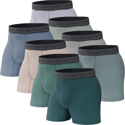 Pair of Thieves 男士平角內褲 - 柔軟純棉男士平角內褲 - 8 條裝 無標籤男士內褲
